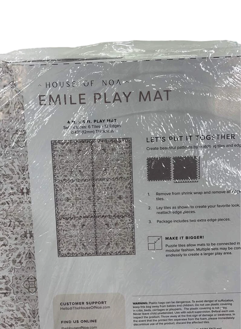 House Of Noa Little Nomad Play Mat, 4x6', Emile-Latte - Image 3