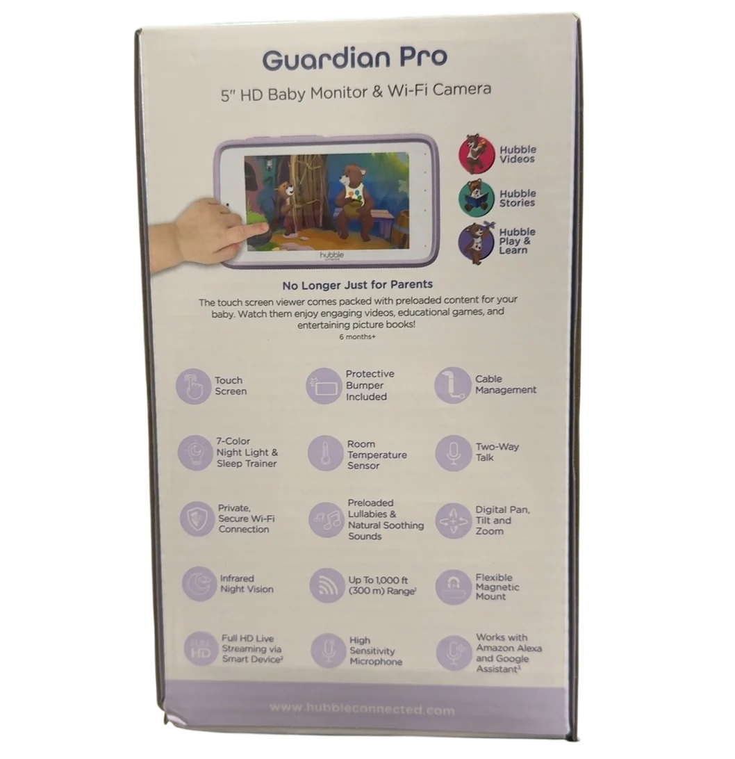 Hubble Connected Guardian Pro Baby Monitor, White - Image 2