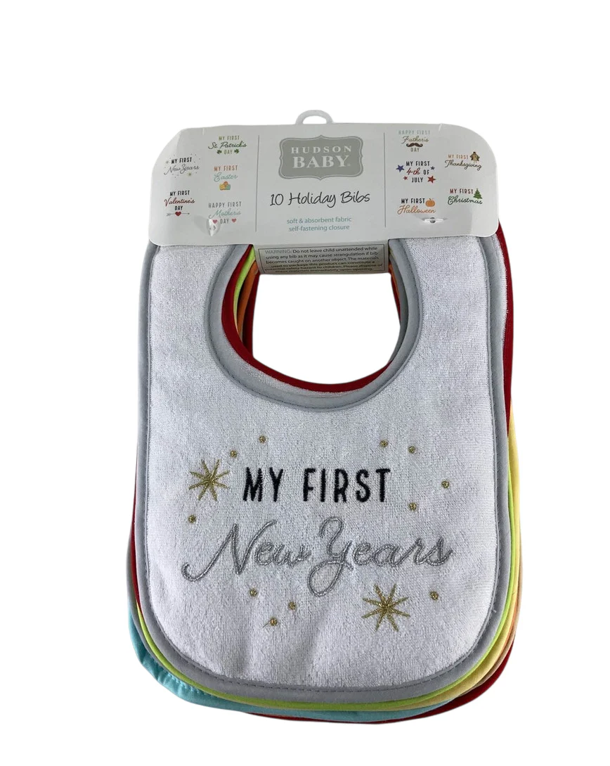 Hudson Baby 10 Holiday Bibs