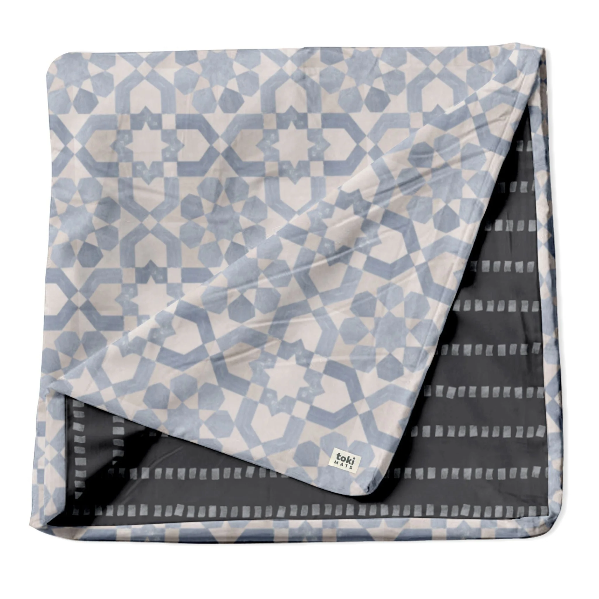 Toki Mats Padded Play Mat Cover, Blue Tile Cover - Image 3