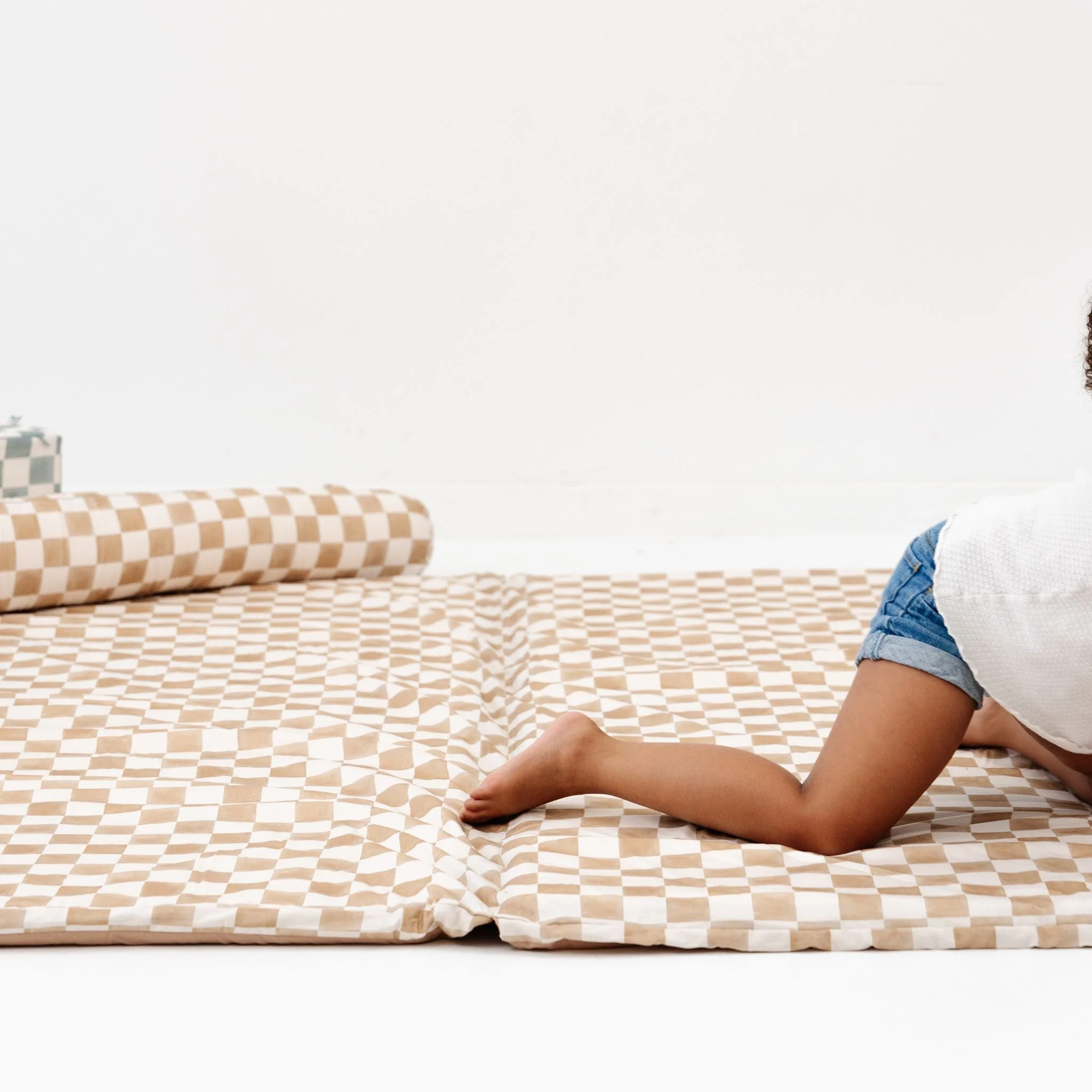Toki Kids Checker Toffee Organic Cotton Mat - Image 11