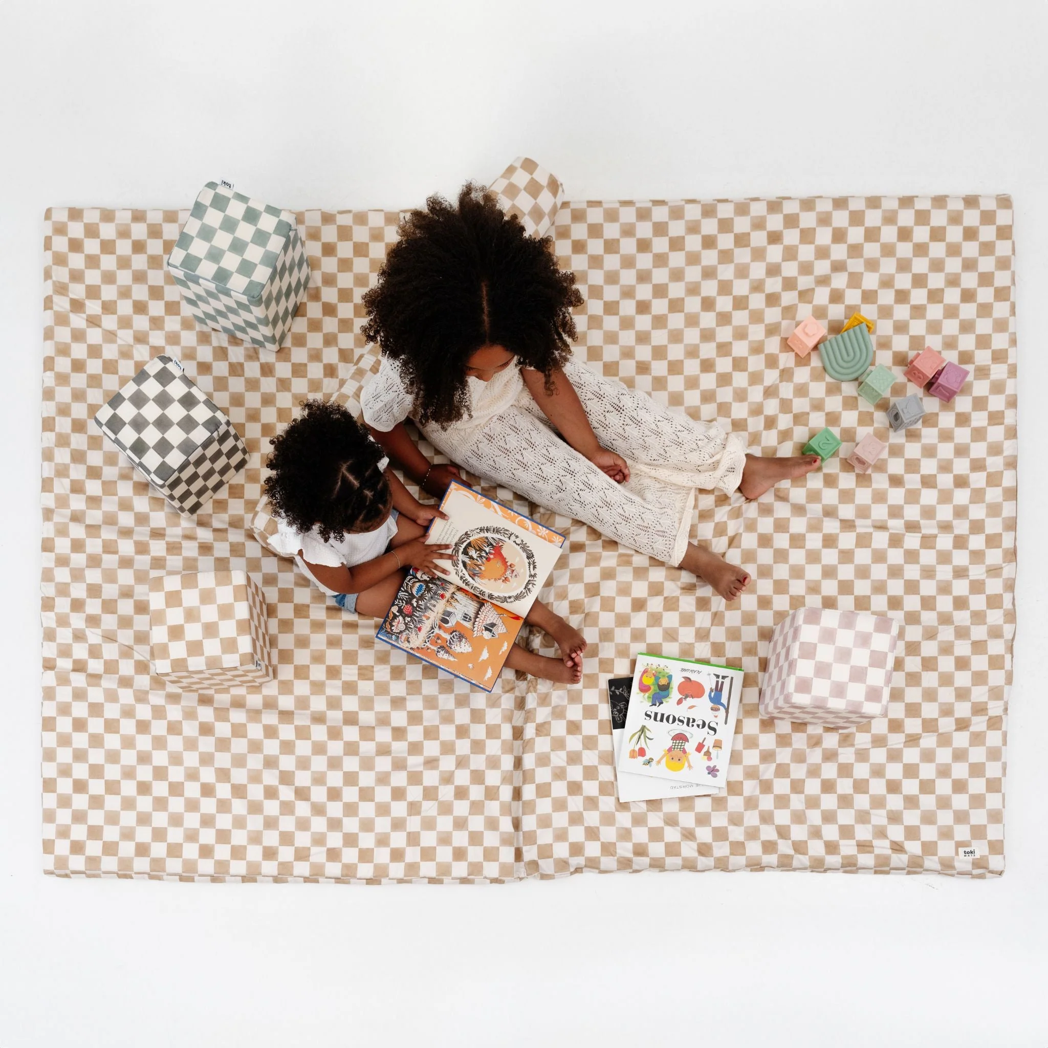 Toki Kids Checker Toffee Organic Cotton Mat - Image 12