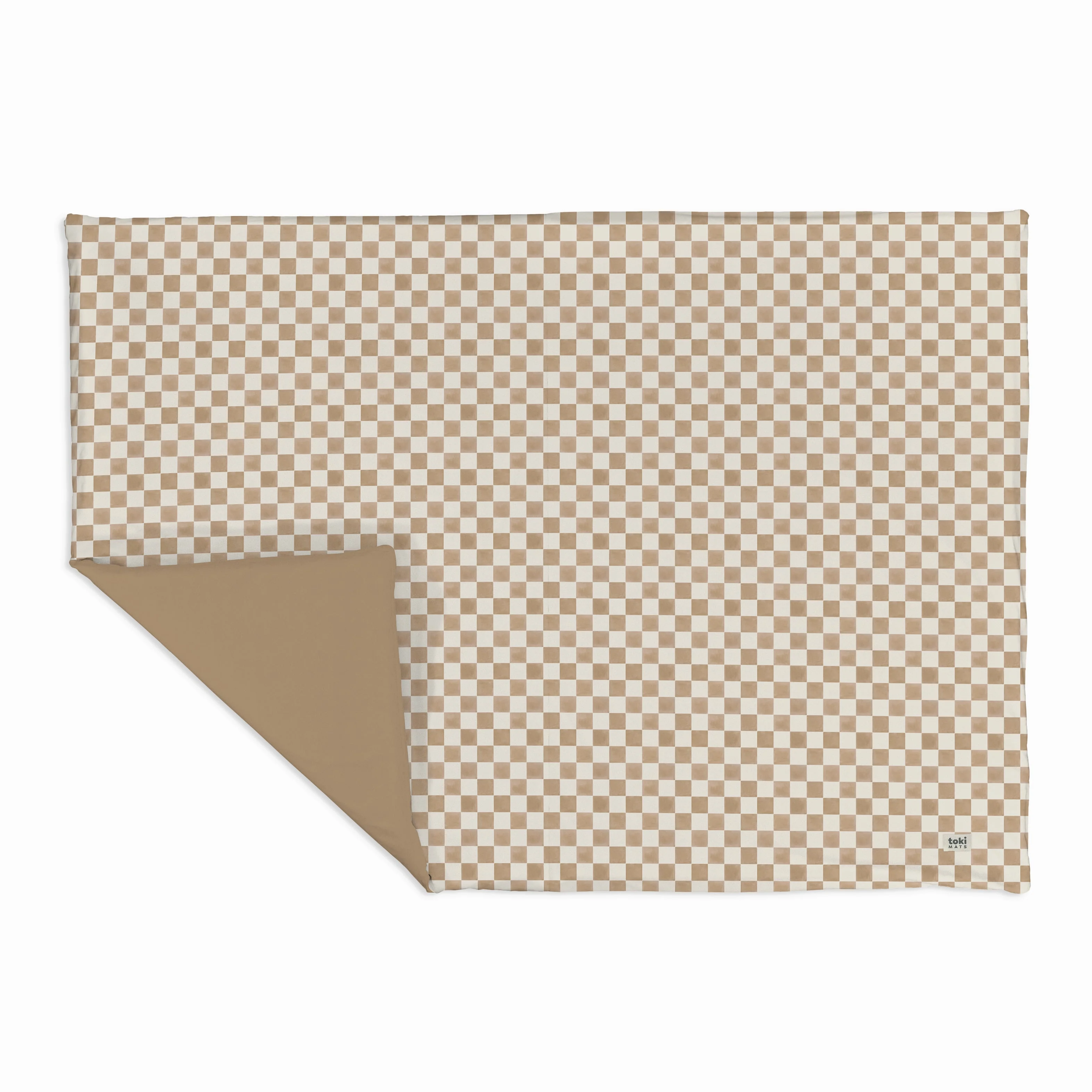 Toki Kids Checker Toffee Organic Cotton Mat - Image 3