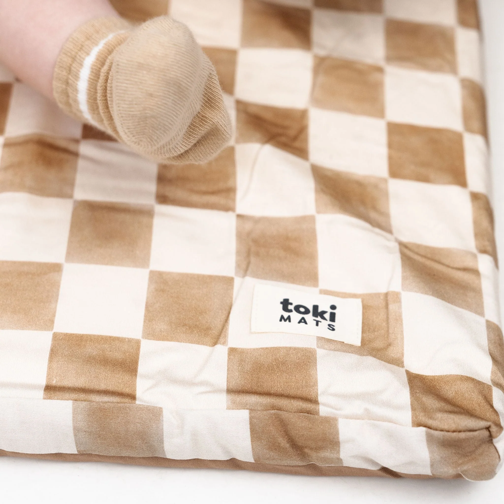 Toki Kids Checker Toffee Organic Cotton Mat - Image 6