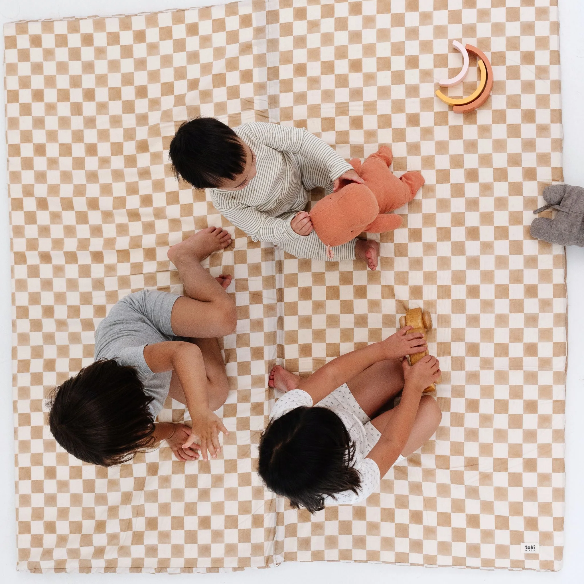 Toki Kids Checker Toffee Organic Cotton Mat - Image 8