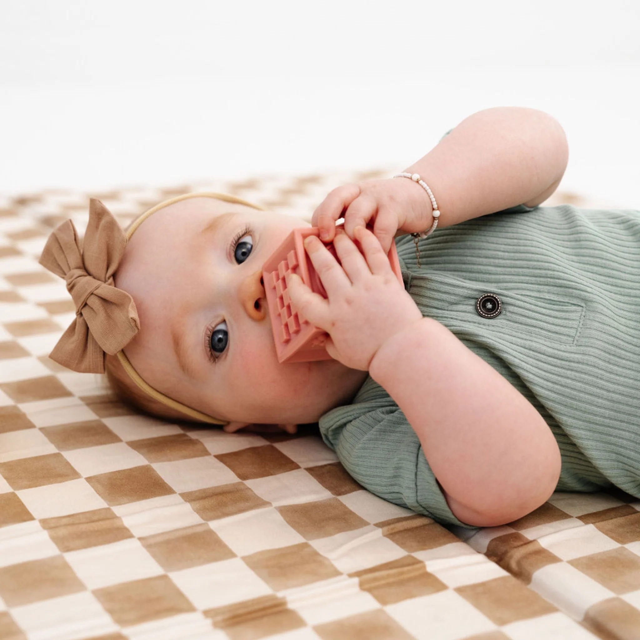 Toki Kids Checker Toffee Organic Cotton Mat - Image 9