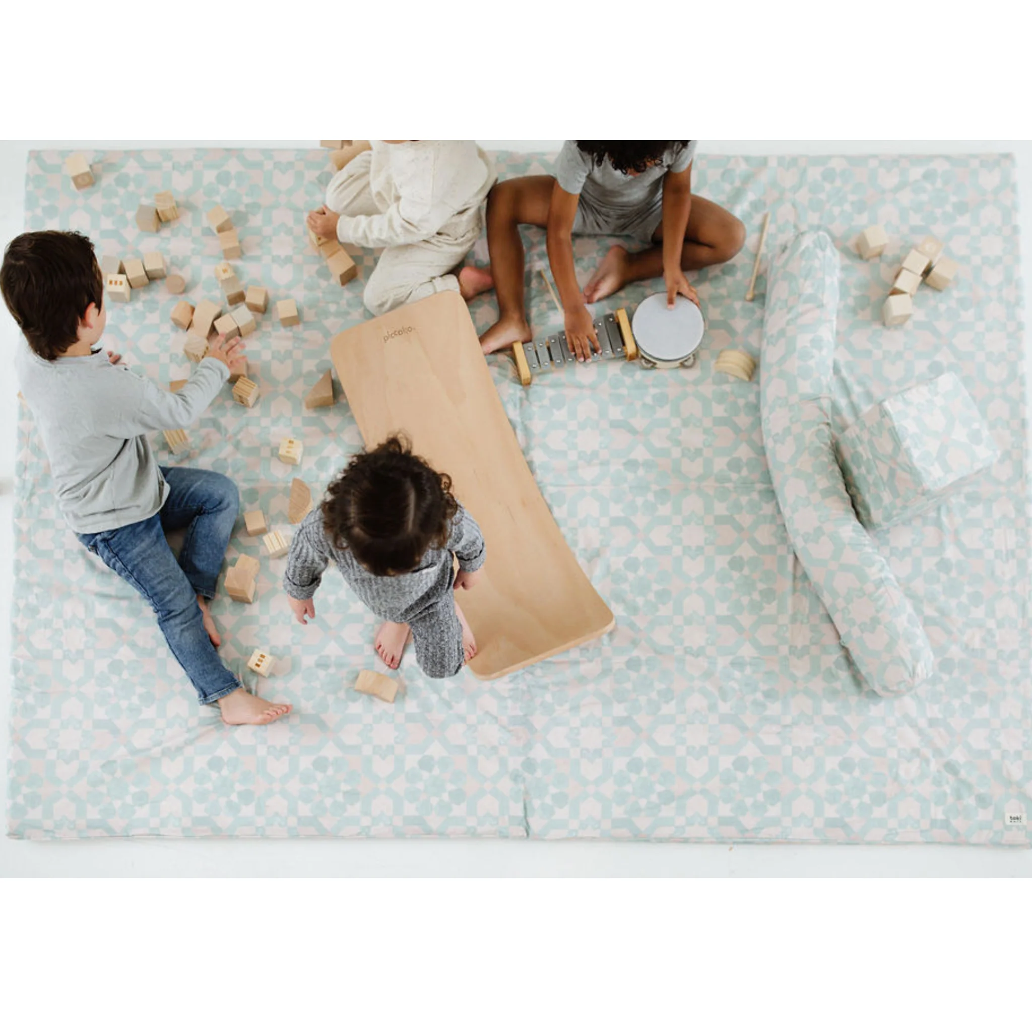 Toki Mats Padded Play Mat, Green Tile Mat - Image 26