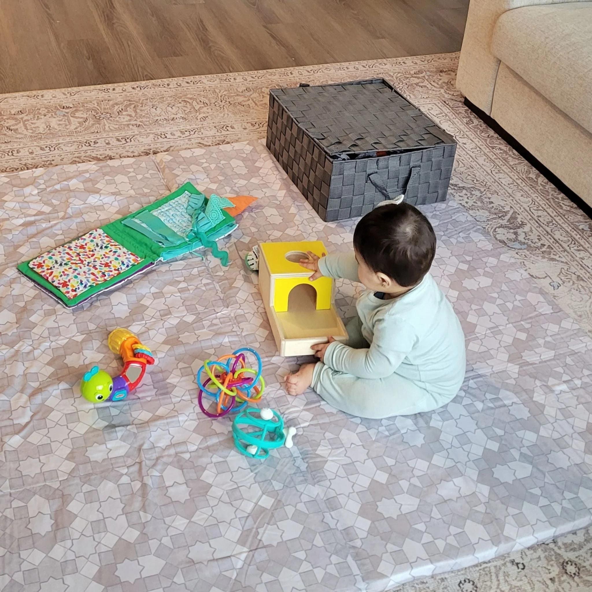 Toki Mats Padded Play Mat Cover, Grey Mosaic Cover - Image 10