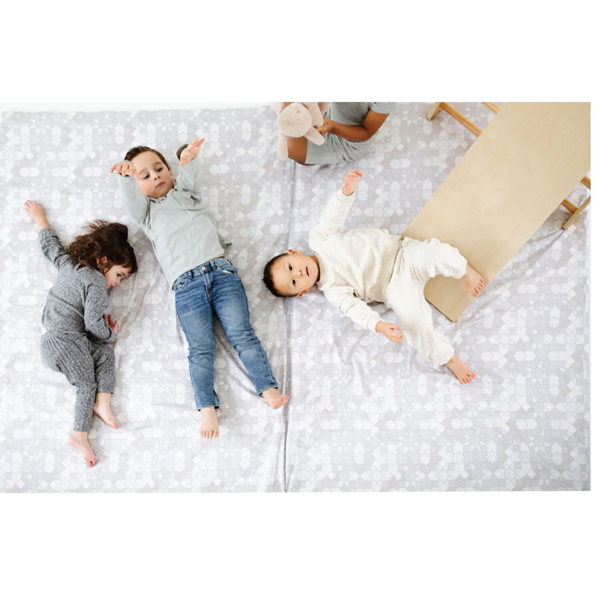 Toki Mats Padded Play Mat Cover, Grey Mosaic Cover - Image 11