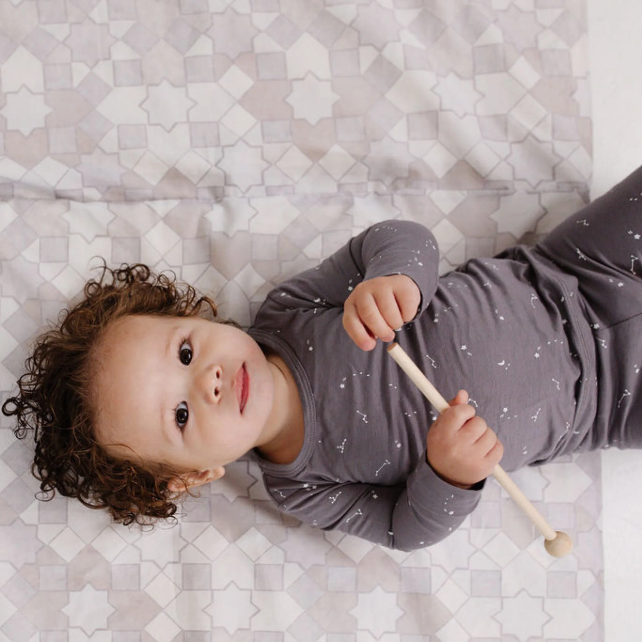 Toki Mats Padded Play Mat Cover, Grey Mosaic Cover - Image 4