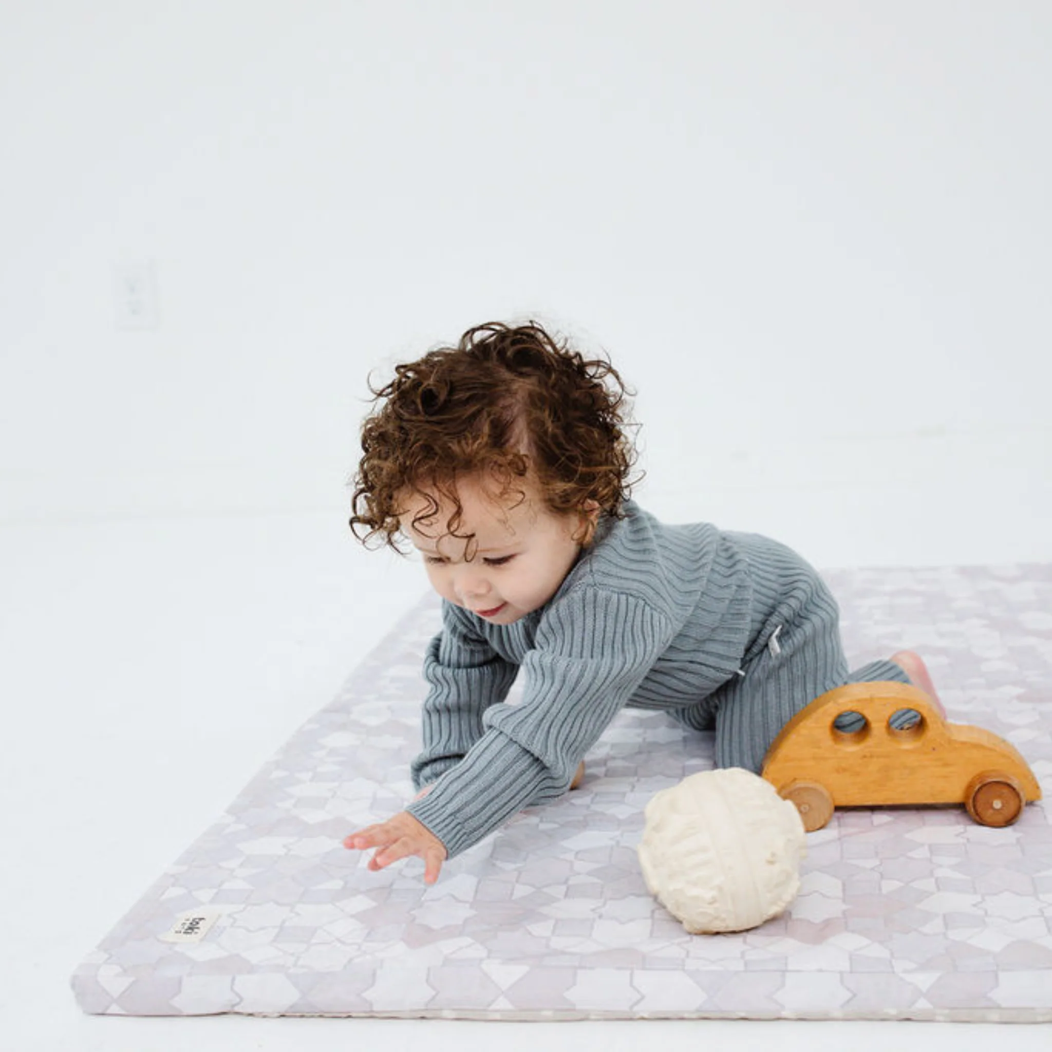 Toki Mats Padded Play Mat Cover, Grey Mosaic Cover - Image 8