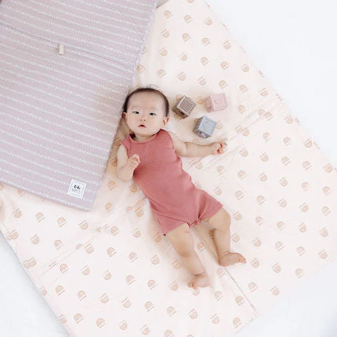 Toki Mats Padded Play Mat Cover, Rainbow Stamp in Cream, Multiple Sizes - Image 5