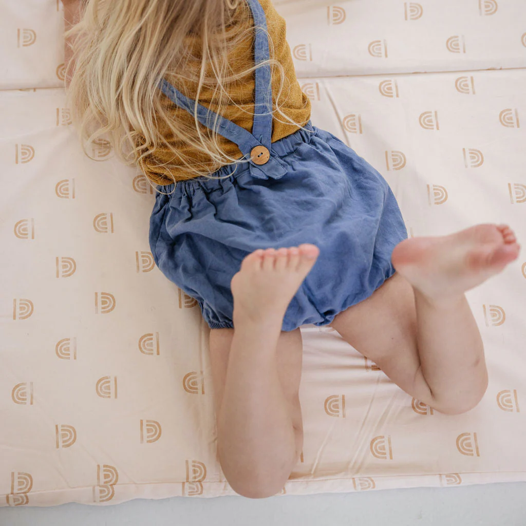 Toki Mats Padded Play Mat Cover, Rainbow Stamp in Cream, Multiple Sizes - Image 7