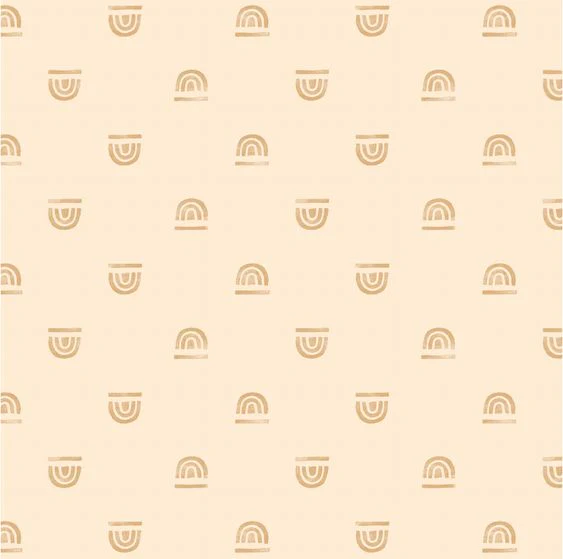 Toki Mats Padded Play Mat, Rainbow Stamp in Cream, Multiple Sizes - Image 2
