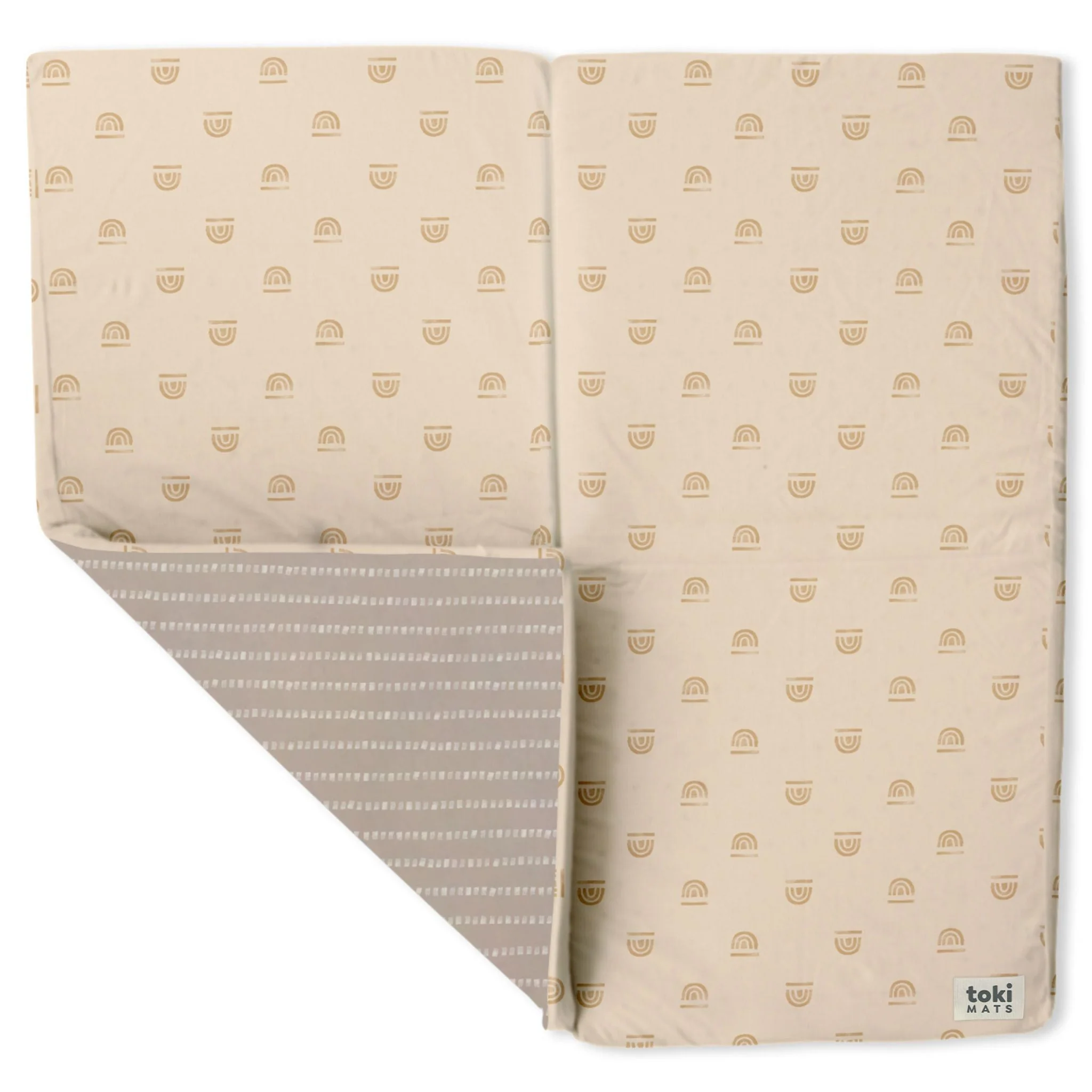 Toki Mats Padded Play Mat, Rainbow Stamp in Cream, Multiple Sizes - Image 3