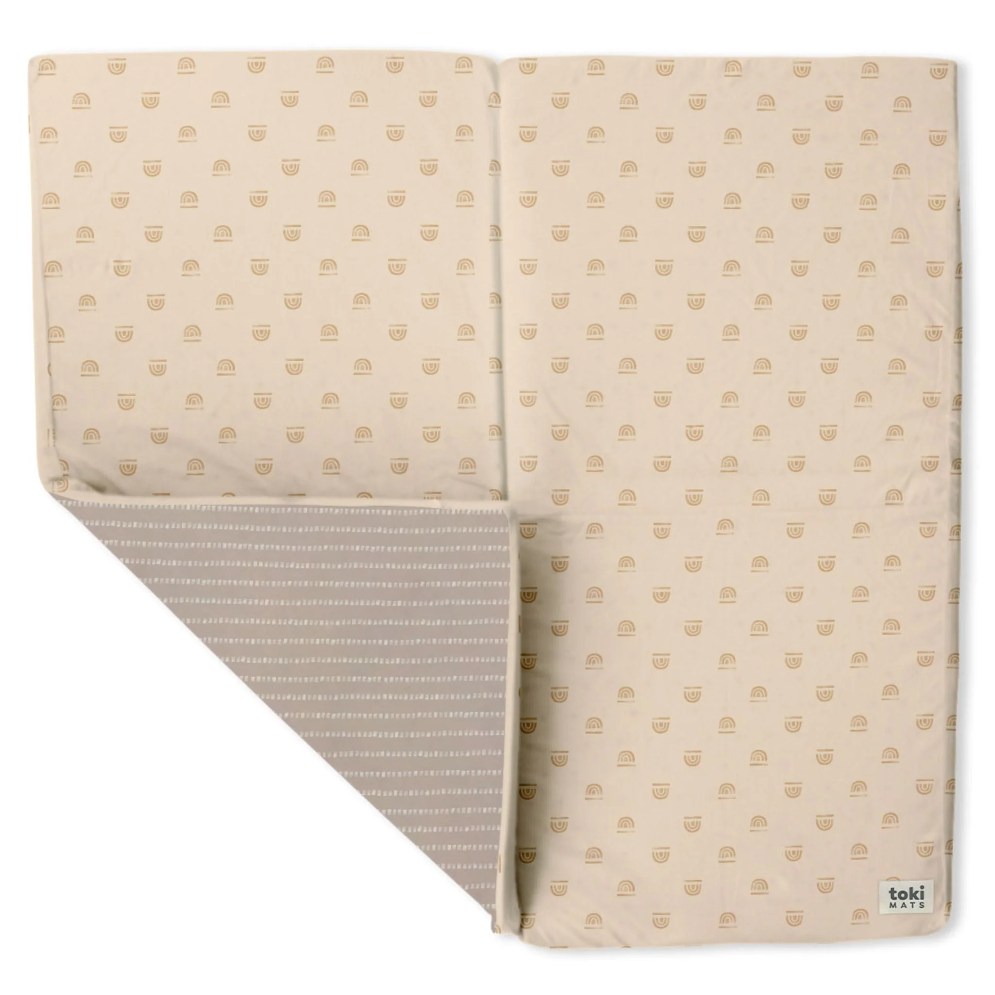 Toki Mats Padded Play Mat, Rainbow Stamp in Cream, Multiple Sizes - Image 4