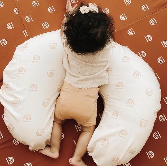 Toki Mats Padded Play Mat Cover, Rainbow Stamp in Rust Cover - Image 8
