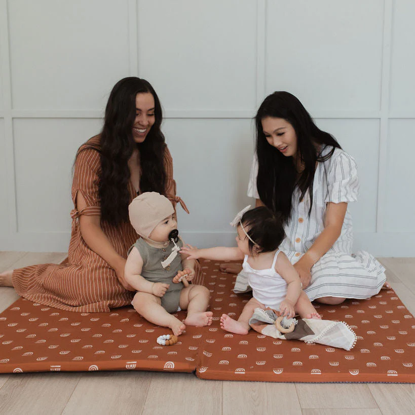 Toki Mats Padded Play Mat, Rainbow Stamp in Rust, Multiple Sizes - Image 16