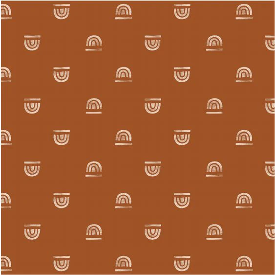 Toki Mats Padded Play Mat, Rainbow Stamp in Rust, Multiple Sizes - Image 5