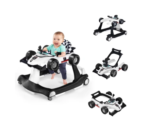 Infans 4-in-1 Foldable Activity Push Walker, Black/white