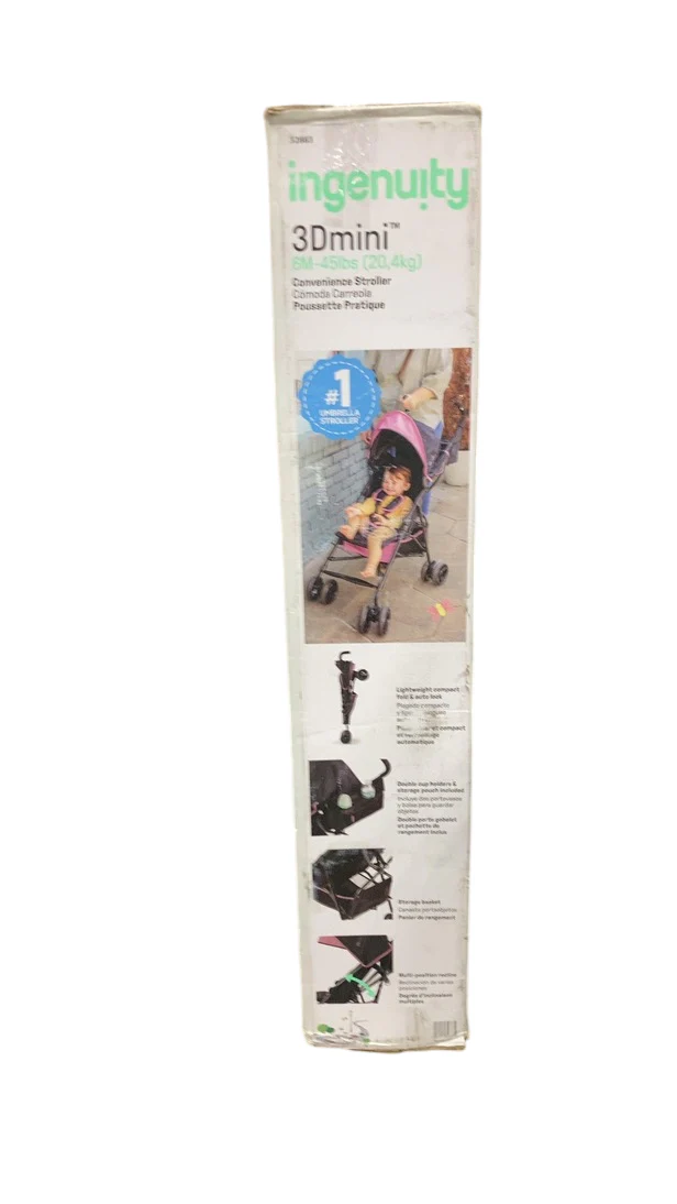 Ingenuity 3D Mini Convenience Stroller, Dusty Rose Pink - Image 3