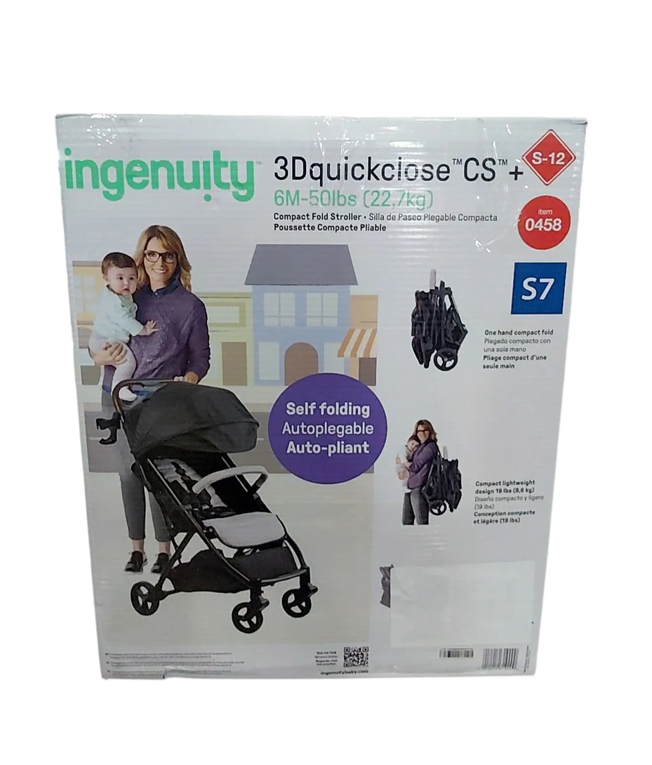 Ingenuity 3Dquickclose CS+ Compact Fold Stroller, Grey - Image 2