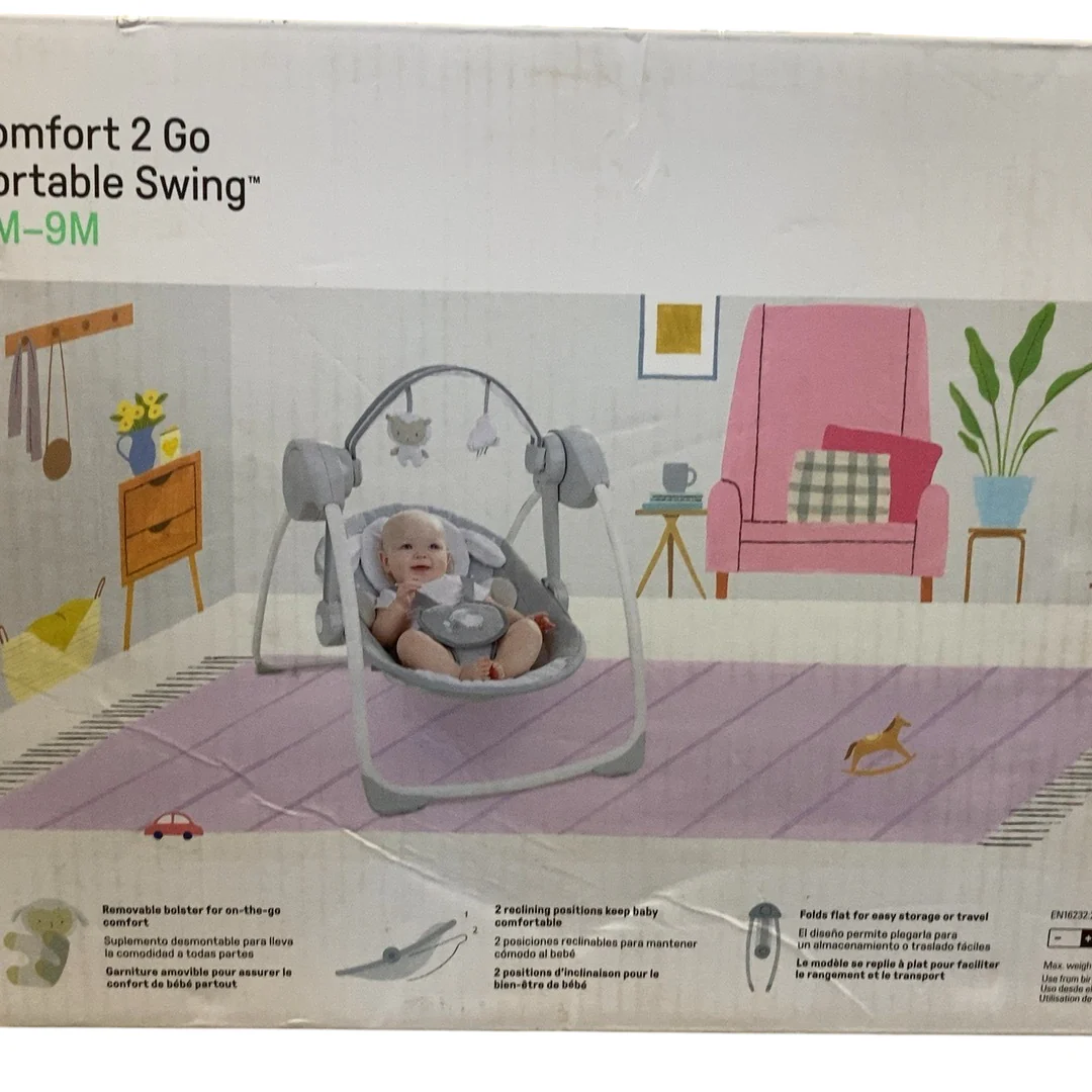 Ingenuity Comfort 2 Go Compact Portable Baby Swing, Cuddle Lamb - Image 3