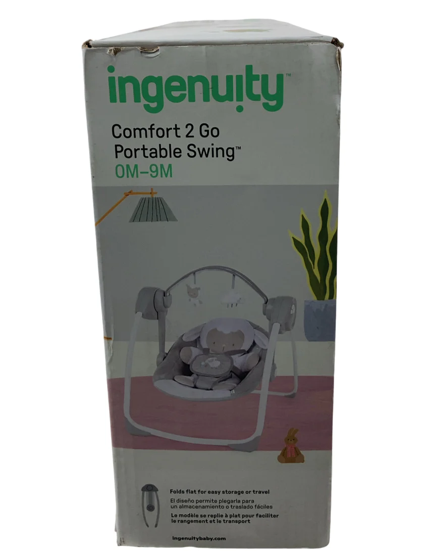 Ingenuity Comfort To Go Portable Swing, Cuddle Lamb - Image 3