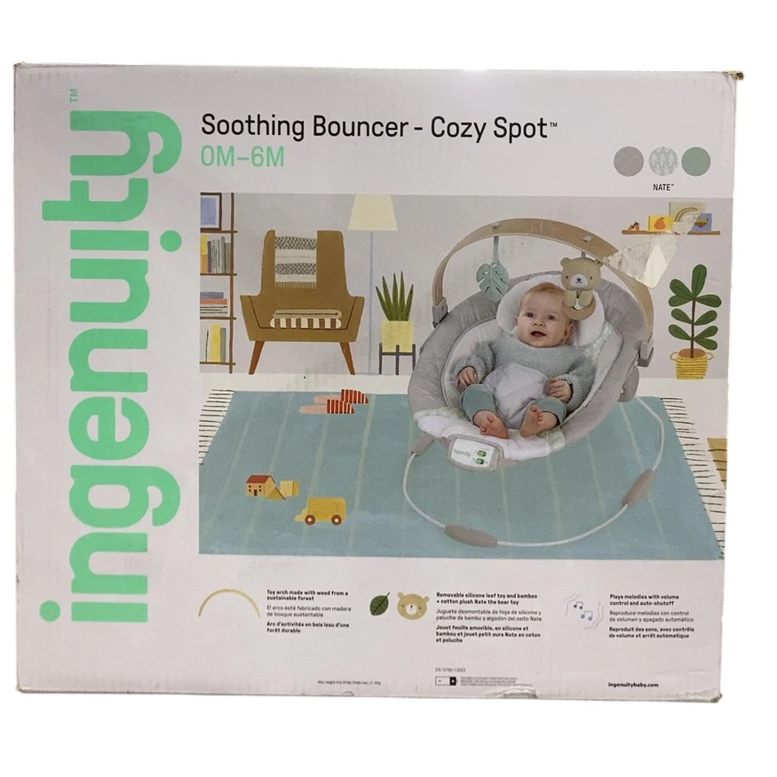 Ingenuity Cozy Spot Soothing Baby Bouncer, Nate - Image 6