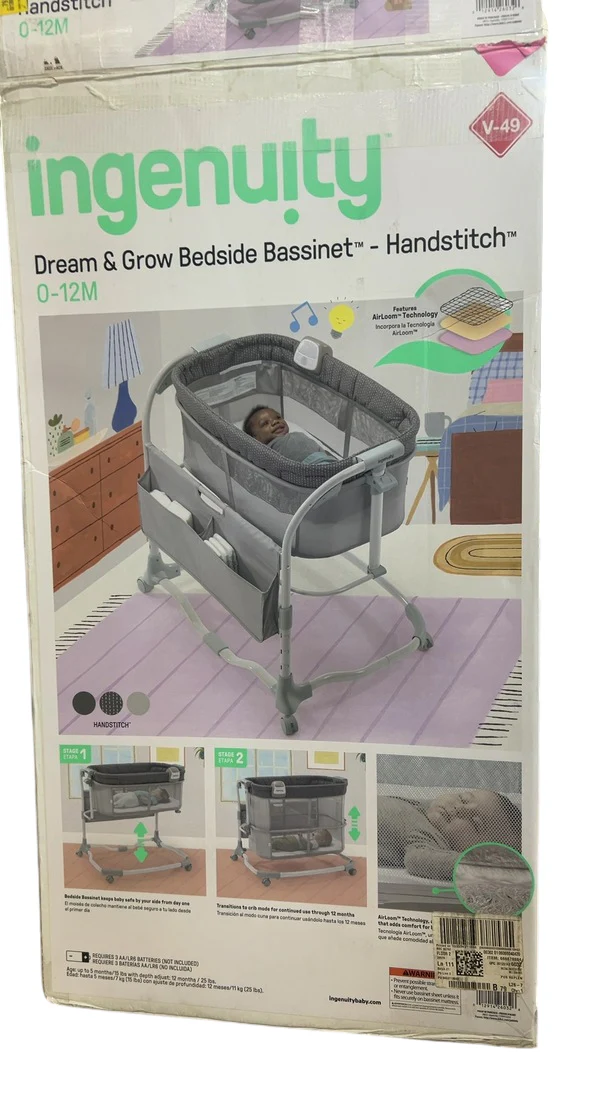 Ingenuity Dream & Grow Bedside Bassinet, Handstitch - Image 4