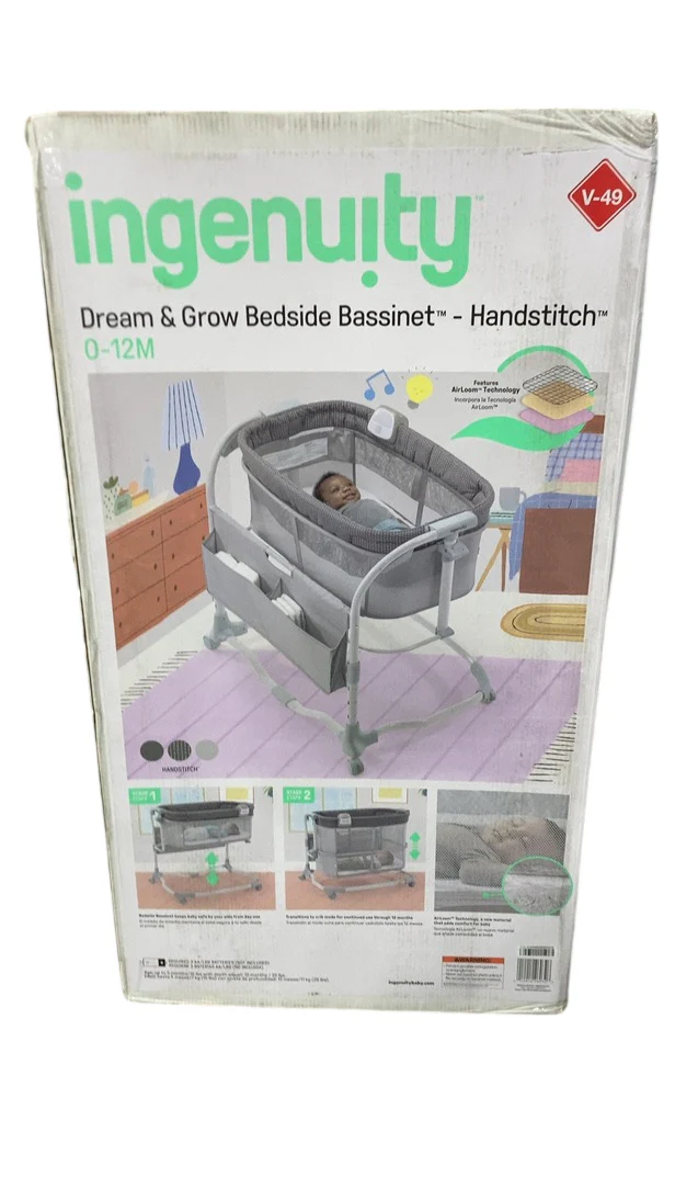 Ingenuity Dream & Grow Bedside Bassinet, Handstitch - Image 3