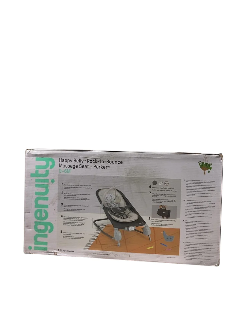 Ingenuity Happy Belly Rock-to-Bounce Massage Seat, Parker - Image 3