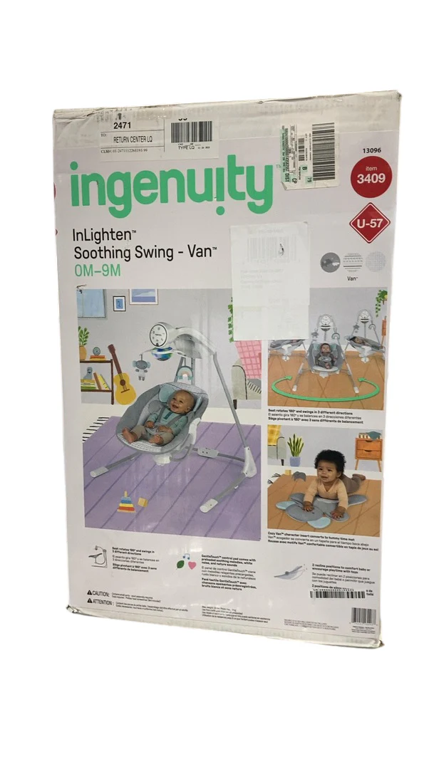 Ingenuity InLighten Soothing Swing, Van Elephant - Image 2