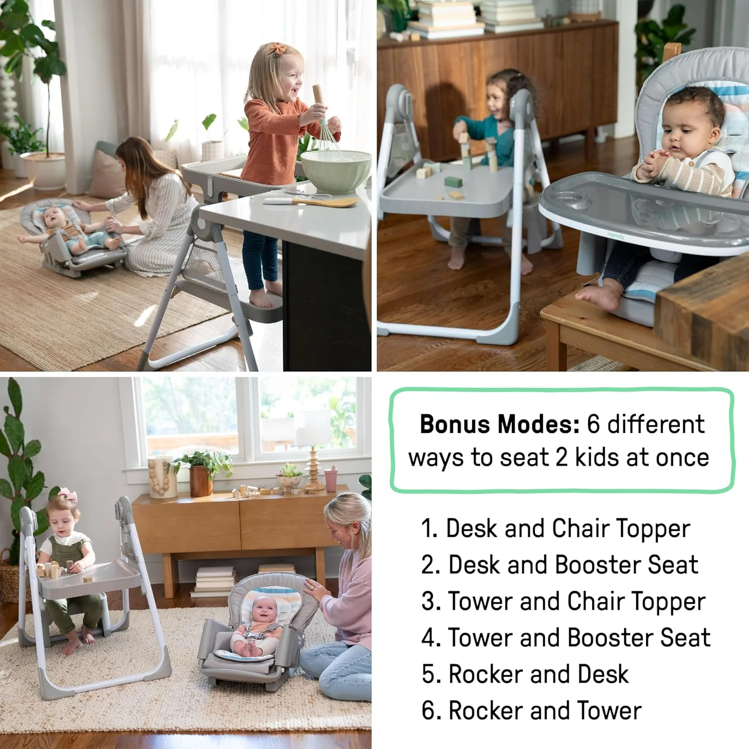 Ingenuity Proper Positioner High Chair, Soulful Skies, Create Up - Image 3