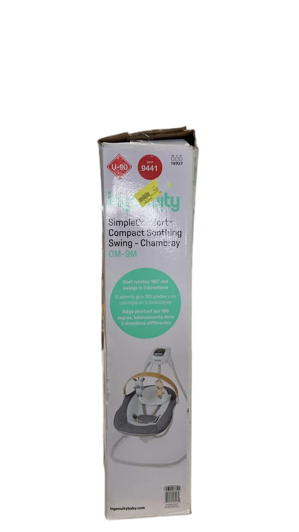 Ingenuity Simple Comfort 2-in-1 Swing Rocker, Chambray - Image 3