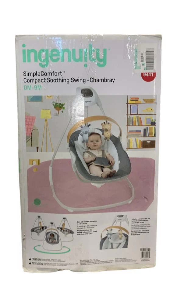 Ingenuity Simple Comfort 2-in-1 Swing Rocker, Chambray - Image 6