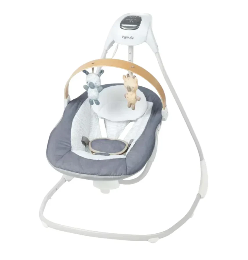 Ingenuity Simple Comfort 2-in-1 Swing Rocker, Chambray