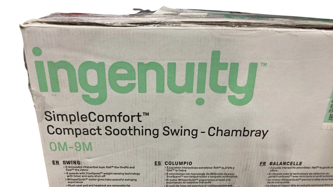 Ingenuity Simple Comfort 2-in-1 Swing Rocker, Chambray - Image 3