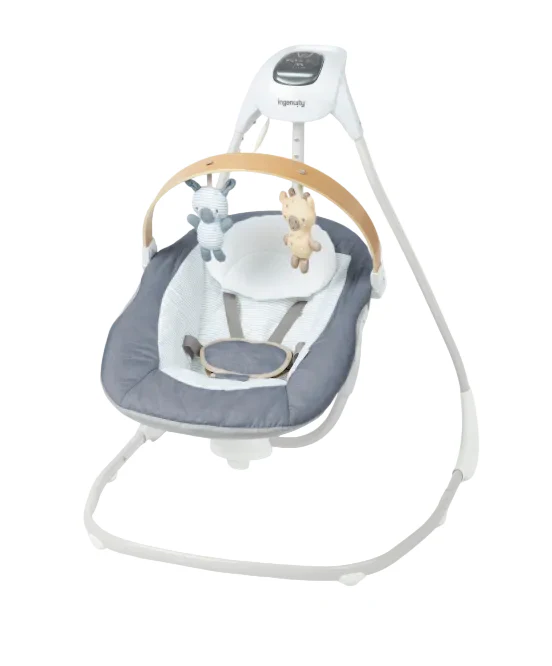 Ingenuity Simple Comfort 2-in-1 Swing Rocker, Chambray