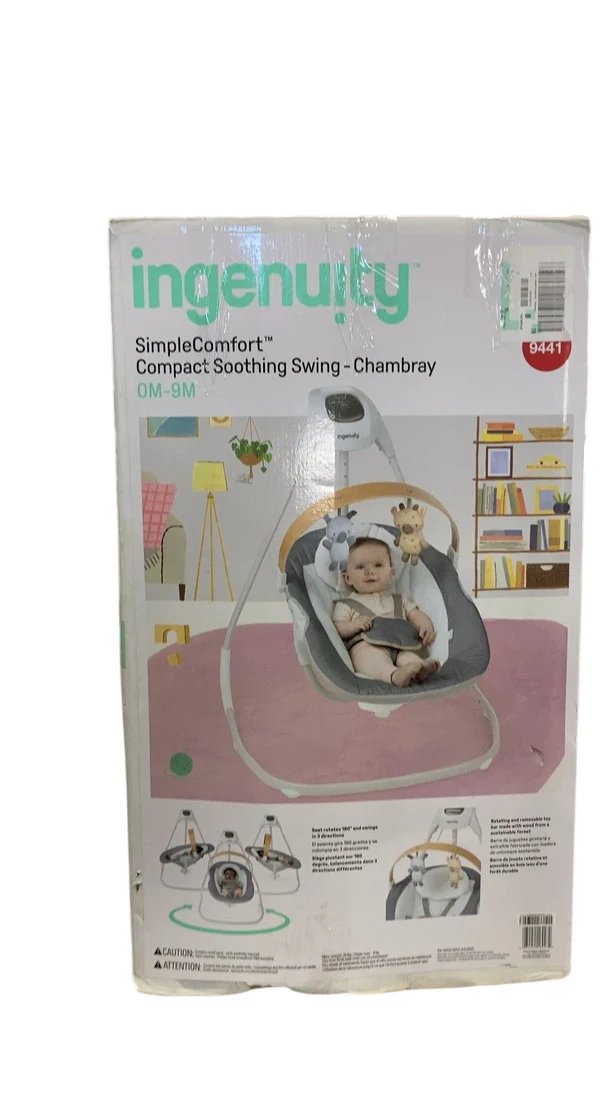 Ingenuity Simple Comfort 2-in-1 Swing Rocker, Chambray - Image 2