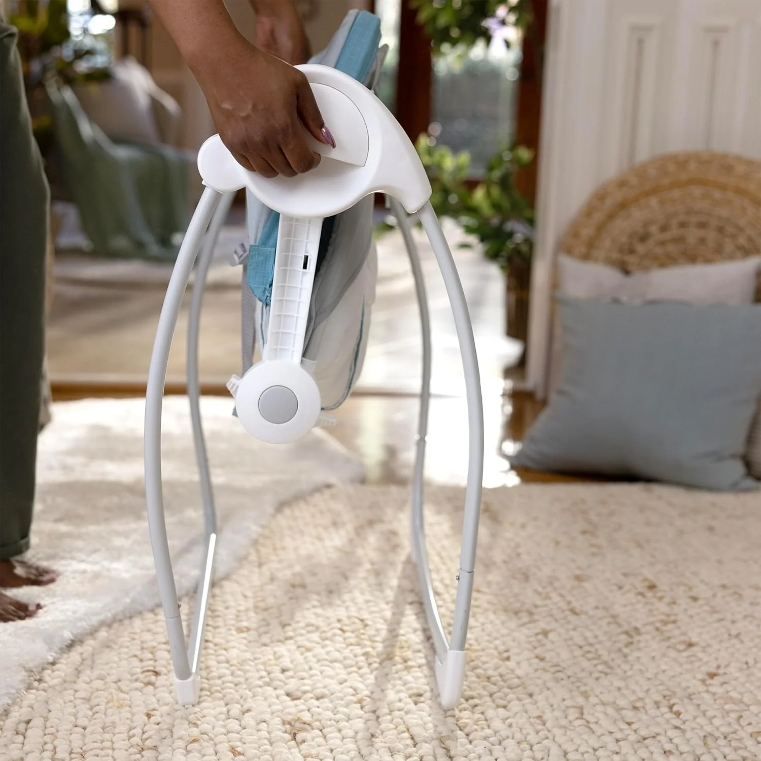 Ingenuity Sun Valley Canopy Portable Swing, Teal - Image 4