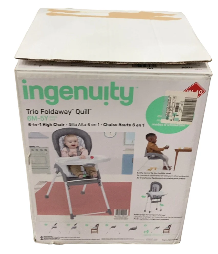 Ingenuity Trio Foldaway 6-in-1 High Chair, Quill - Image 2