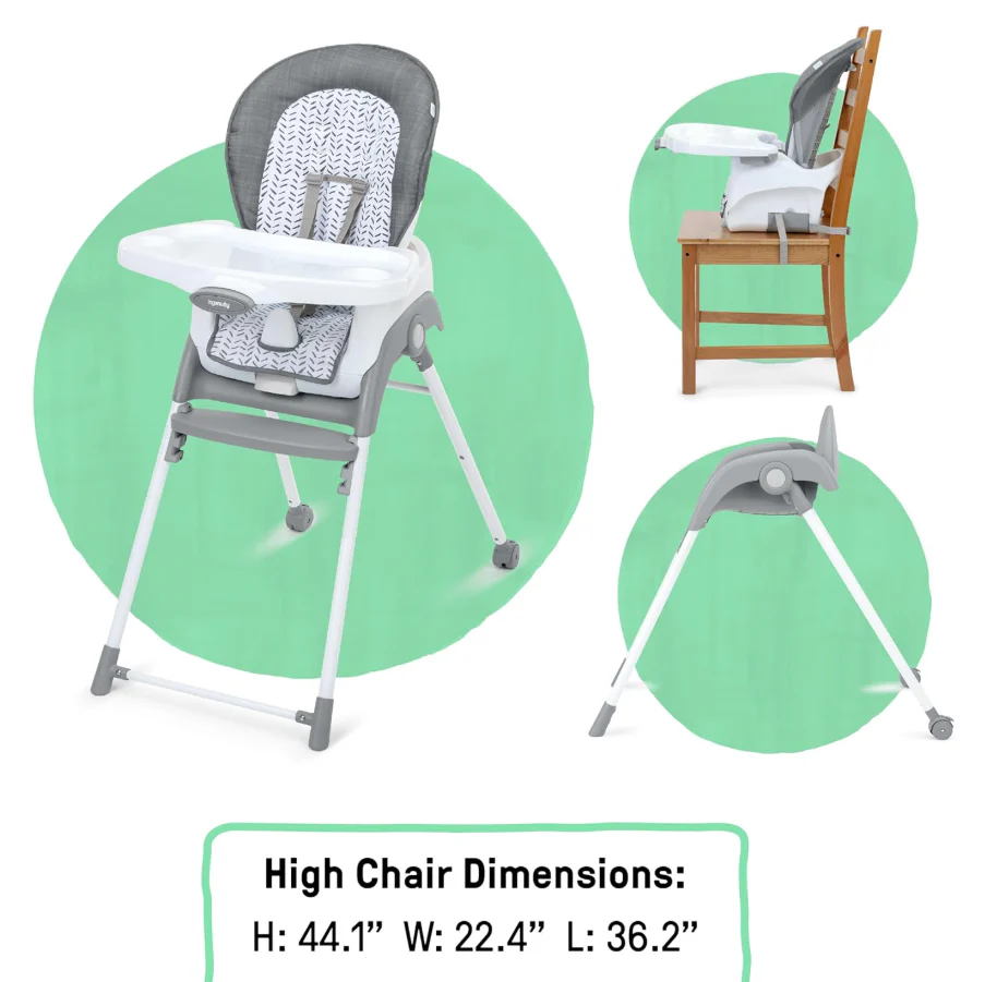 Ingenuity Trio Foldaway 6-in-1 High Chair, Quill - Image 2