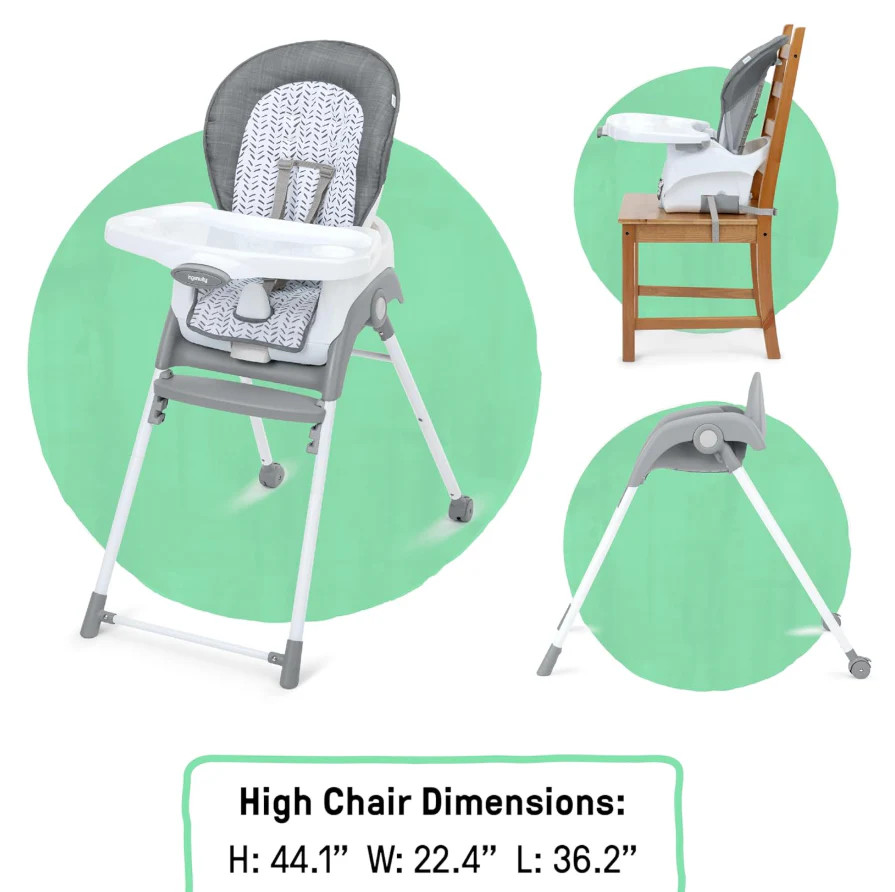 Ingenuity Trio Foldaway 6-in-1 High Chair, Quill - Image 2