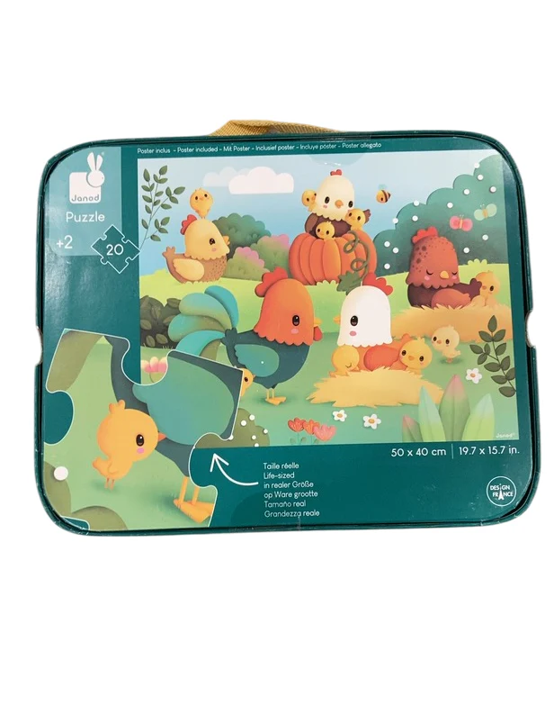 Janod 20 Piece Jigsaw Puzzle, Welcome to the Farmyard - Image 3