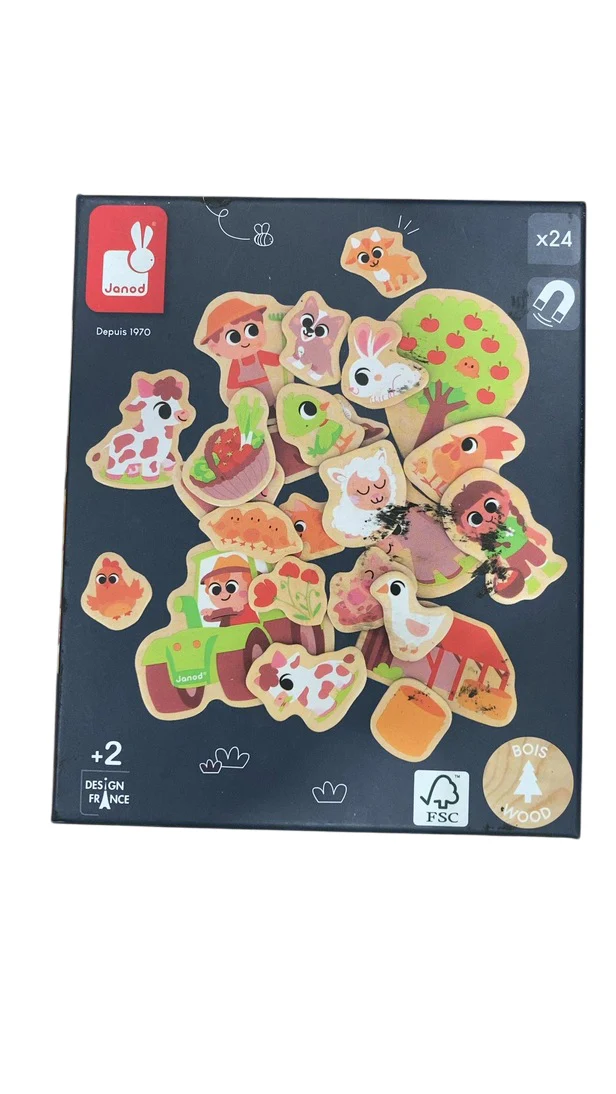 Janod 24 Piece Wooden Magnet Set, Farm - Image 2
