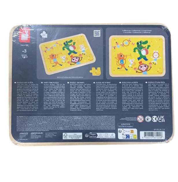 Janod 24 Piece Wooden Puzzle, It's Party Time - Image 3