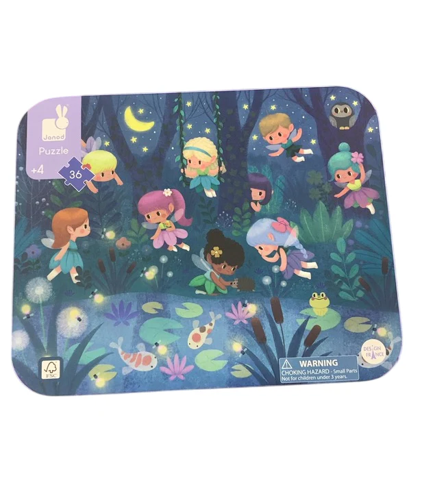 Janod 36 Piece Garden Jigsaw Puzzle, Fairies & Water Lillies - Image 2