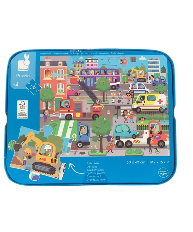Janod 36 Piece Jigsaw Puzzle, City Life - Image 3