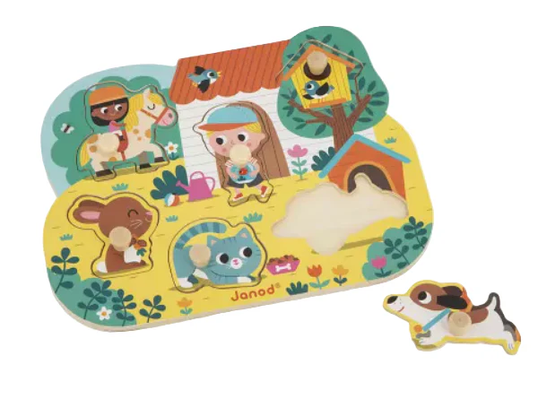 Janod 5 Piece Tactile Puzzle, Country - Image 2